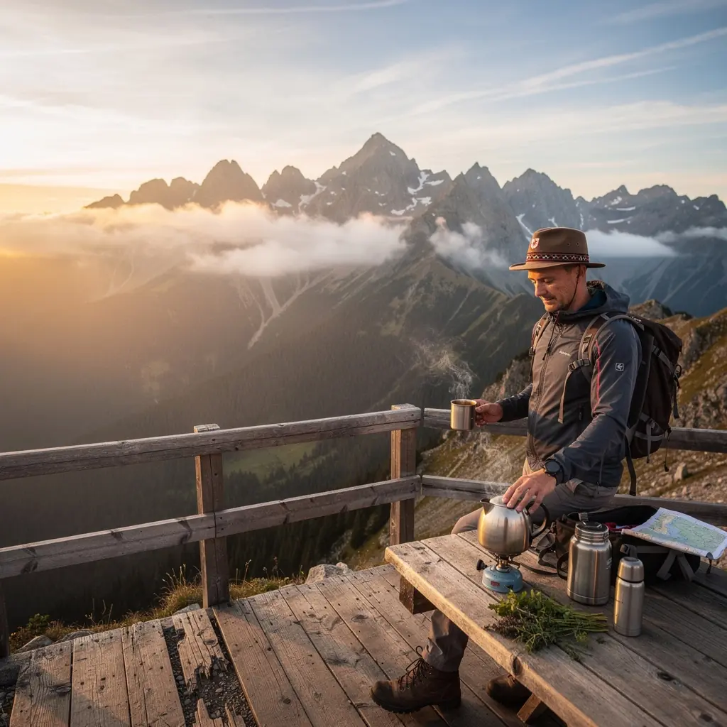 Hrnček s horúcim čajom a čerstvými bylinkami na bielom pozadí.
